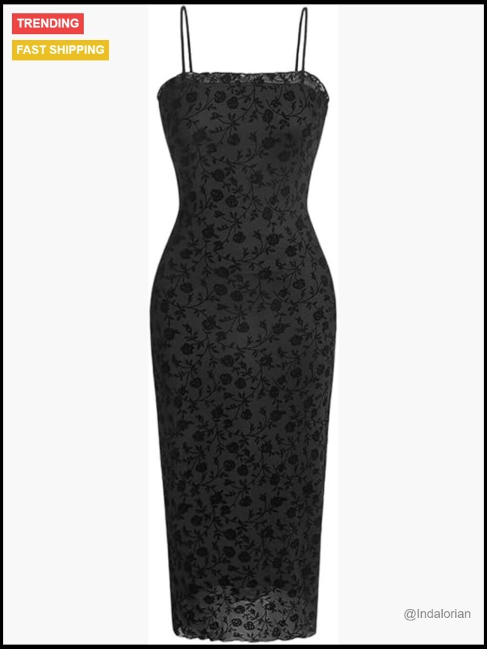 Floral Mesh Bodycon Long Cami Dress Sleeveless Spaghetti Strap Party Dress